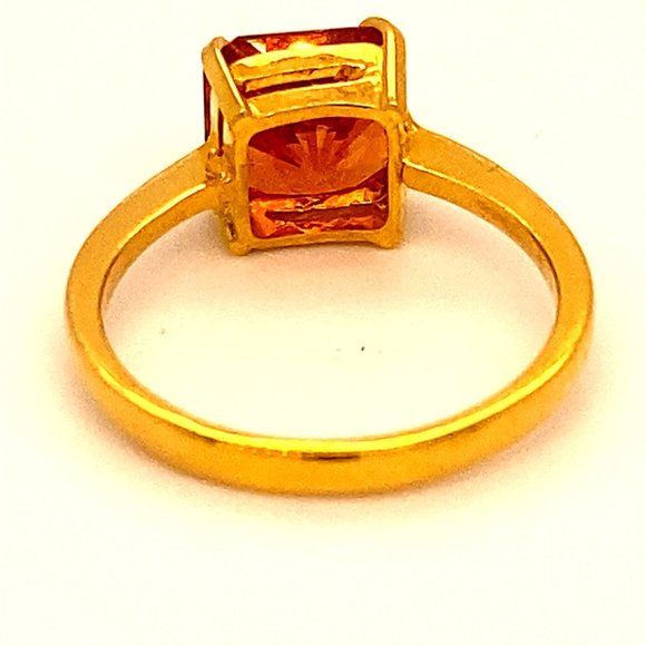 Spessartine 4.02ct Solid 22K Yellow Gold Ring - Picture 5 of 7